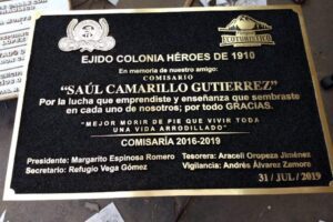 Placa Conmemorativa Saul Camarillo